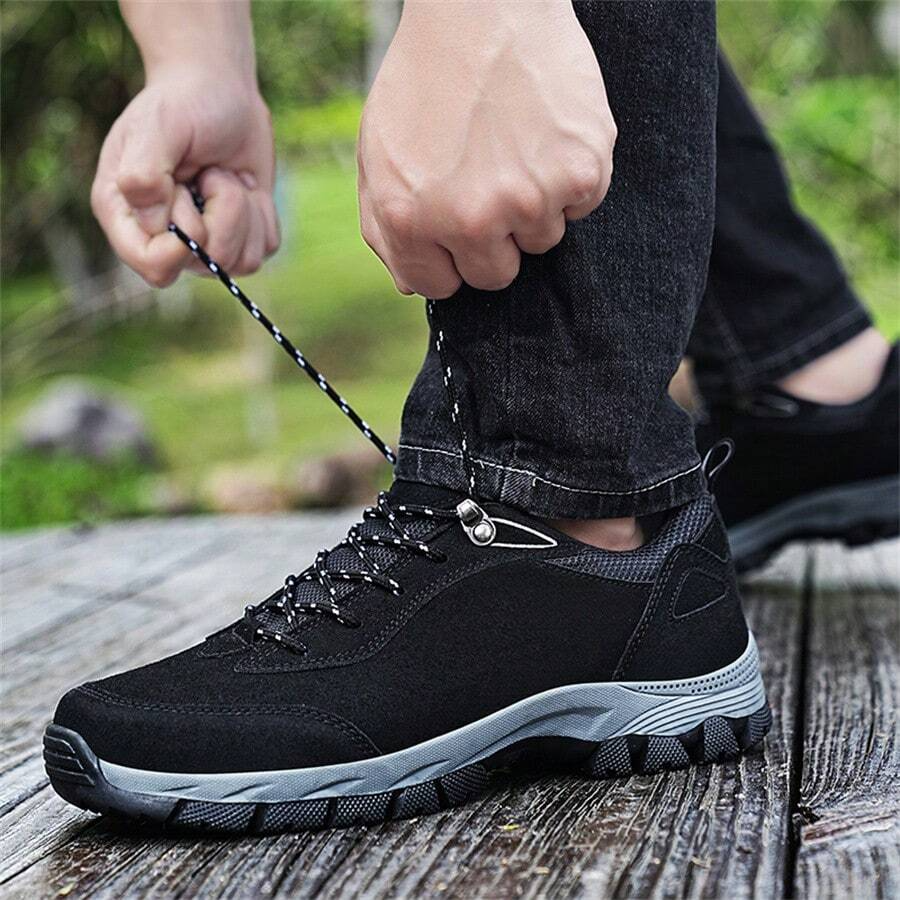 Men's Lightweight Non-Slip Suede Leather Outdoor Shoes,Comfy Orthopedic Walking Shoes - 4004