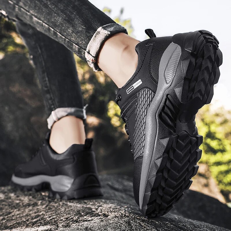 Men's Waterproof  Outdoor Hiking Boots with Soft Thick Soles