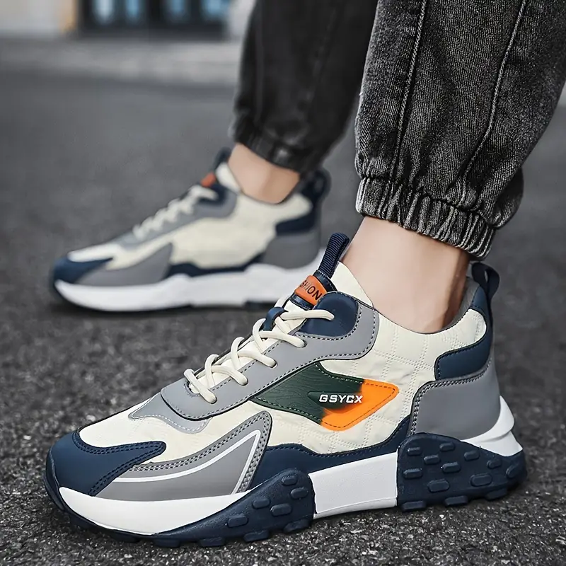🔥On This Week Sale 70% OFF🔥 Mens' Stylish Color Block Platform Sneakers - Sneakers with Non Slip Sole, Shock Absorption, and Breathable Design for Outdoor Walking  - W013