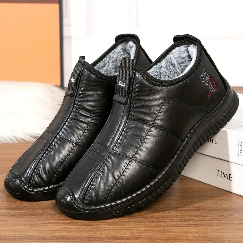 🔥On This Week Sale 70% OFF🔥 Men's Winter Warm Fleece-Lined Slip-On Walking Shoes - Non-Slip, Thick Sole for Comfort, Casual Style in Solid Colors  - W011