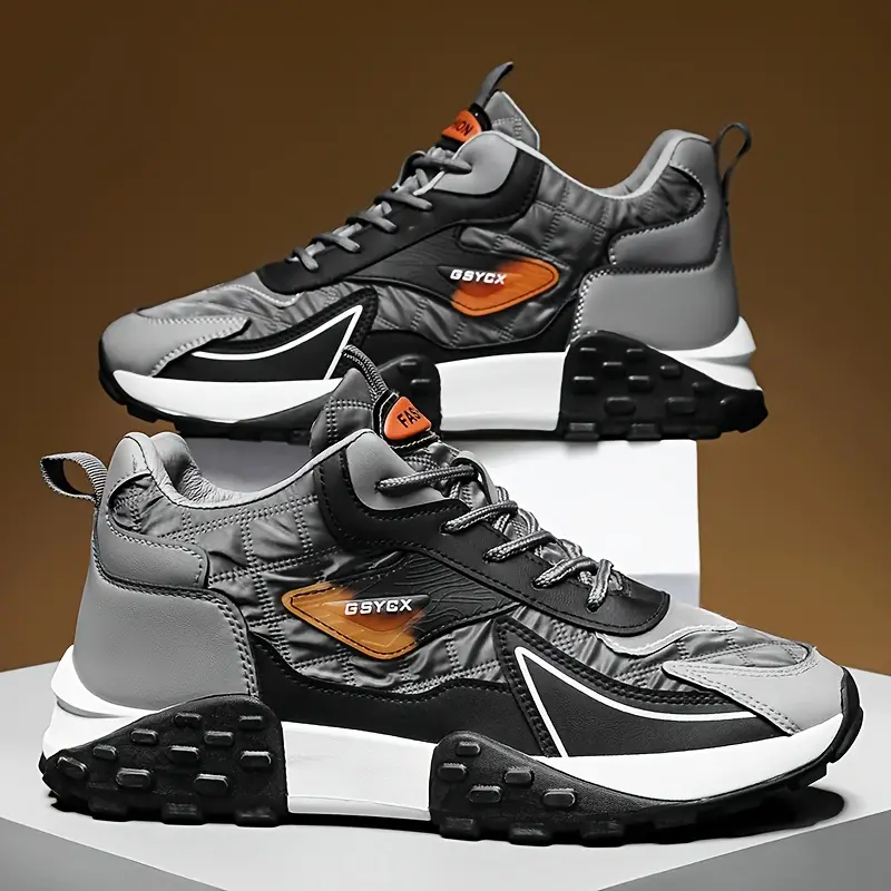 🔥On This Week Sale 70% OFF🔥 Mens' Stylish Color Block Platform Sneakers - Sneakers with Non Slip Sole, Shock Absorption, and Breathable Design for Outdoor Walking  - W013