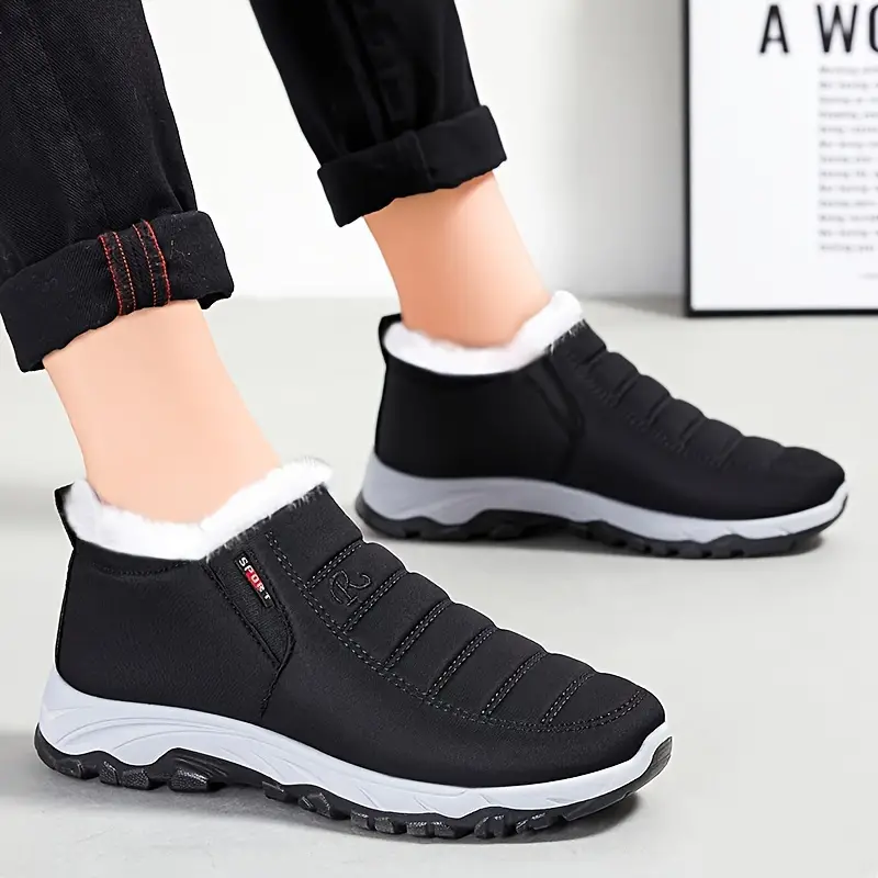 🔥Last Day Promotion 70% OFF 🎁 Universal Ankle Snow Boots for Men - Fleece Lined Warm Winter Waterproof Slip-On, Fabric Upper & Inner