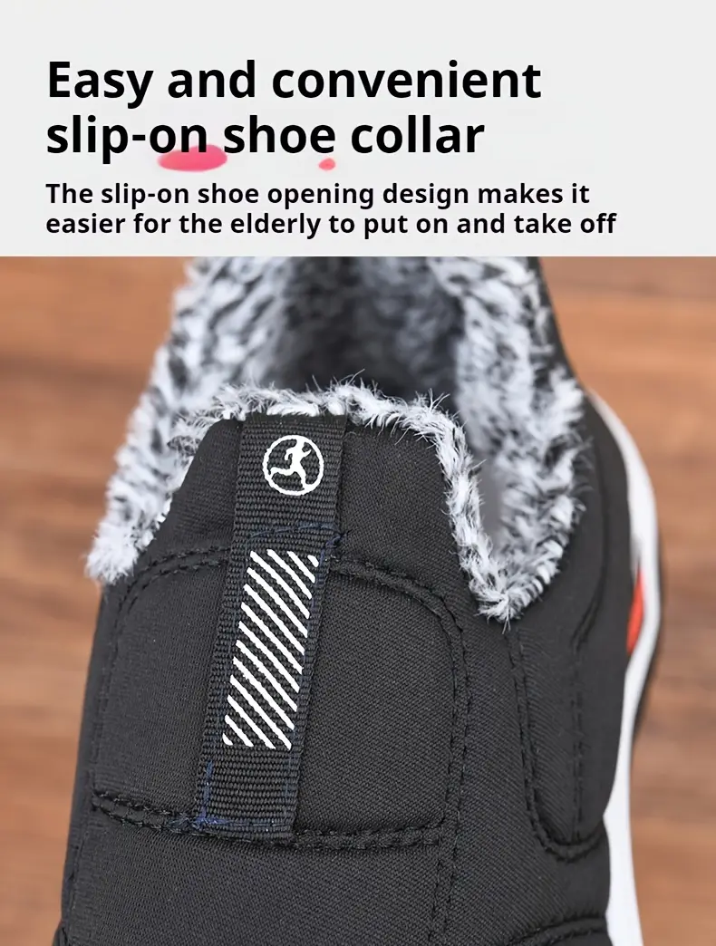 mens winter slip on ankle boots with warm lining and anti slip sole outdoor sneakers details 6