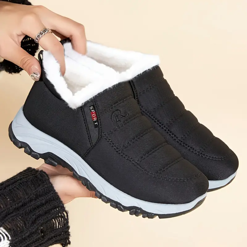 🔥Last Day Promotion 70% OFF 🎁 Universal Ankle Snow Boots for Men - Fleece Lined Warm Winter Waterproof Slip-On, Fabric Upper & Inner