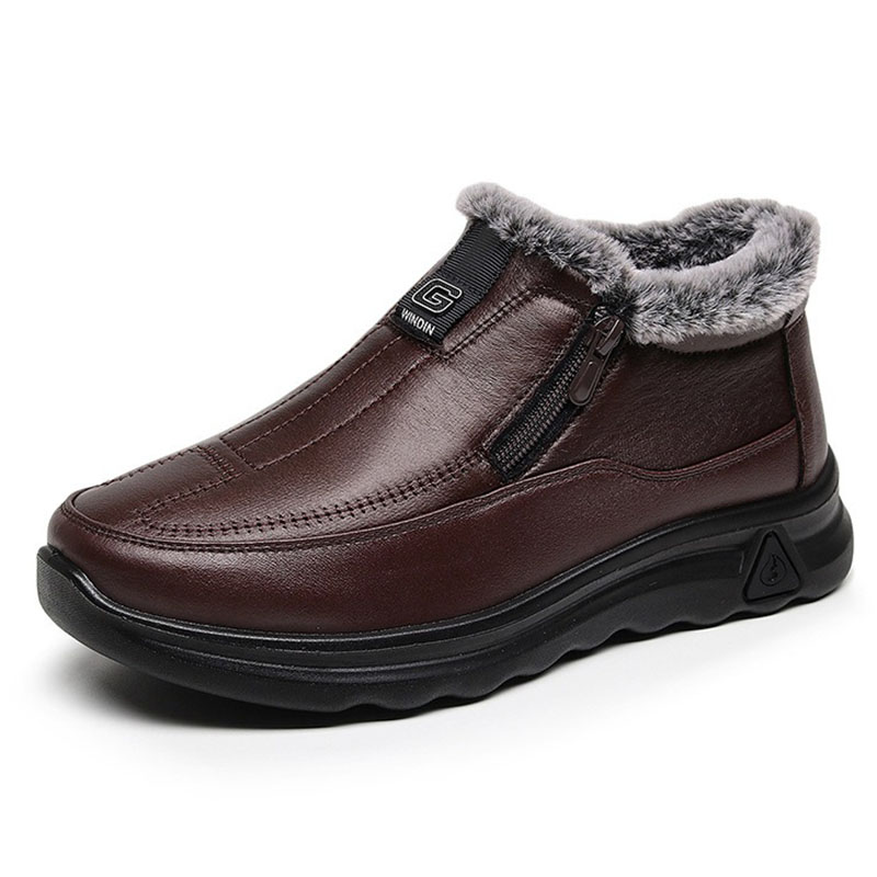 🔥On This Week Sale 70% OFF🔥 Men's Slip-On Snow Boots - Casual Solid Color, All-Season Comfort with Warm Fleece Lining & Non-Slip Rubber Sole - W026