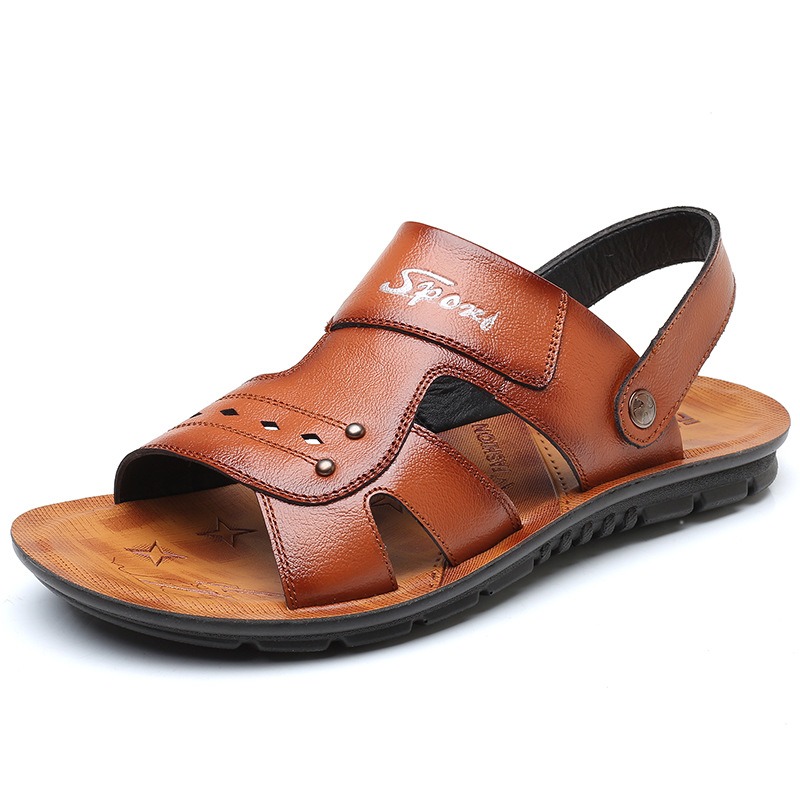 🔥On This Week Sale 70% OFF🔥Mens Casual Comfy Leather Slip On Sandals, Comfy Orthopedic Walking Shoes - sandals001