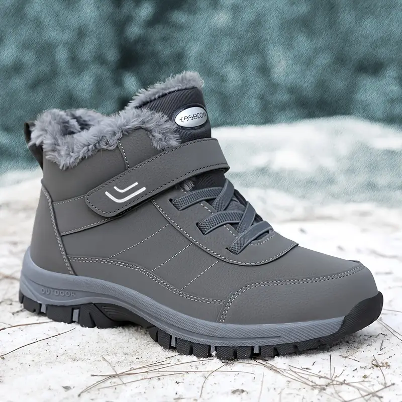 🔥Last Day Promotion 70% OFF 🎁 Thermal Men's Snow Boots, Lace-up Winter Shoes with Hook and Loop Fastener, Casual Hiking Walking Shoes
