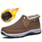 🔥On This Week Sale 70% OFF🔥 Men's Slip-On Snow Boots - Casual Solid Color, All-Season Comfort with Warm Fleece Lining & Non-Slip Rubber Sole - W012