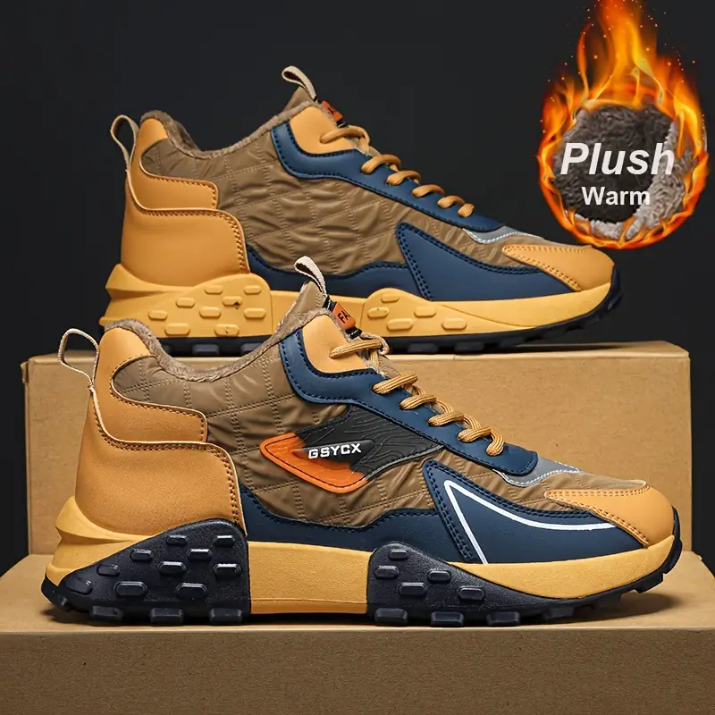 🔥On This Week Sale 70% OFF🔥 Mens' Stylish Color Block Platform Sneakers - Sneakers with Non Slip Sole, Shock Absorption, and Breathable Design for Outdoor Walking  - W013