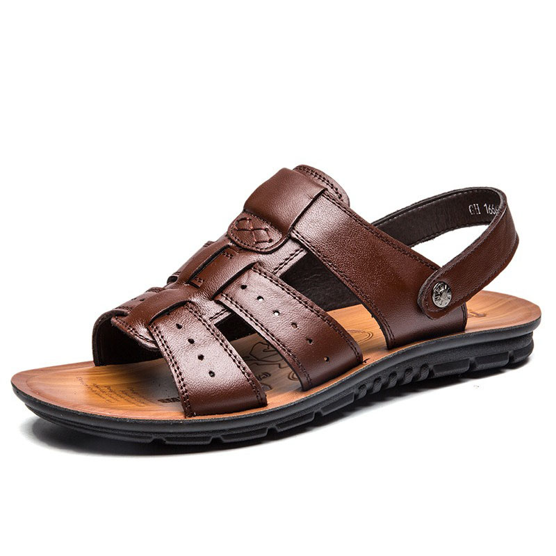 🔥On This Week Sale 70% OFF🔥Mens Casual Comfy Leather Slip On Sandals, Comfy Orthopedic Walking Shoes - sandals001