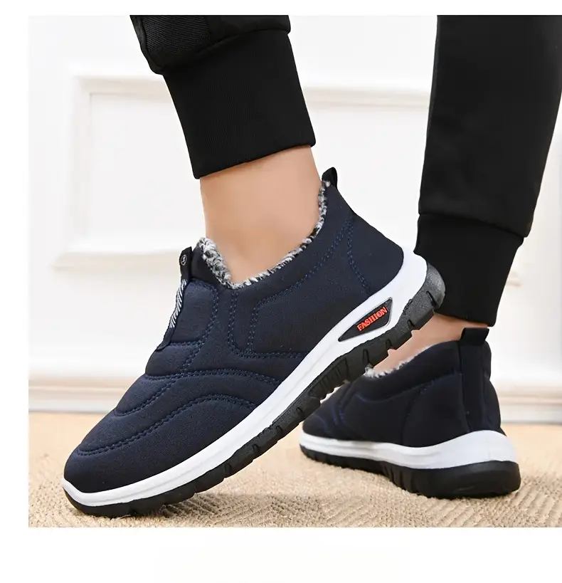 🔥Last Day Promotion 70% OFF 🎁 Men's Winter Slip-On Ankle Boots with Warm Lining and Anti-Slip Sole - Cozy Casual Outdoor Sneakers