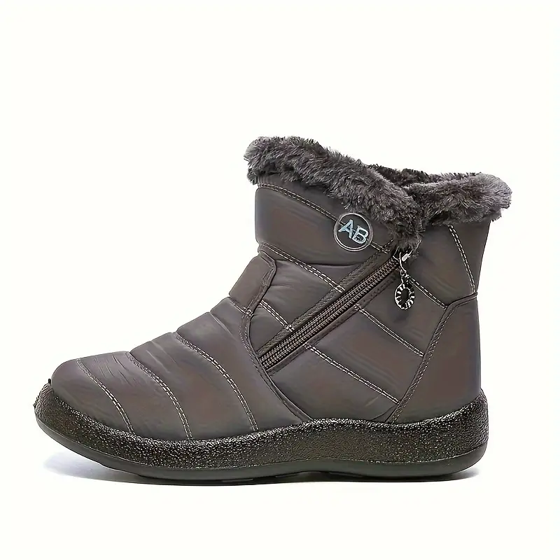 Cozy Winter Snow Boots for Women - Waterproof, Fur-Lined, Insulated Ankle Booties with Side Zipper and Anti-Slip Sole for Warm and Comfortable Walking Experience - Perfect for Cold Weather Outdoor Activities