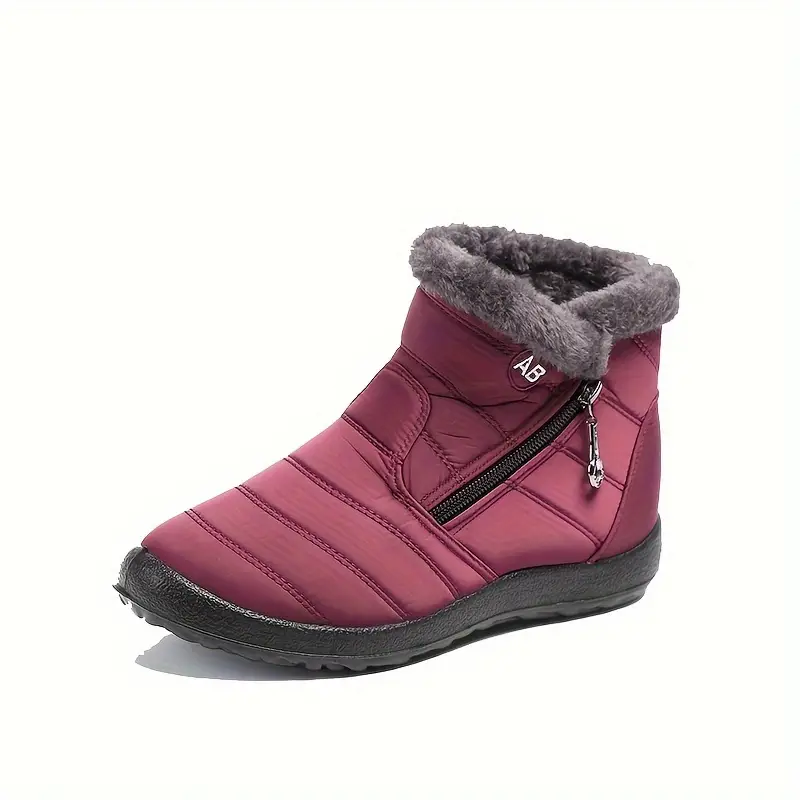 Cozy Winter Snow Boots for Women - Waterproof, Fur-Lined, Insulated Ankle Booties with Side Zipper and Anti-Slip Sole for Warm and Comfortable Walking Experience - Perfect for Cold Weather Outdoor Activities
