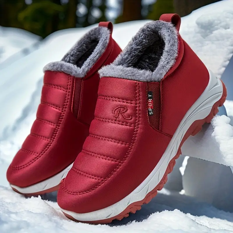 🔥Last Day Promotion 70% OFF 🎁 Universal Ankle Snow Boots for Men - Fleece Lined Warm Winter Waterproof Slip-On, Fabric Upper & Inner