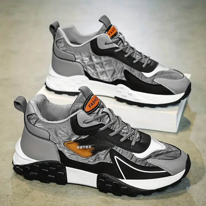 🔥On This Week Sale 70% OFF🔥 Mens' Stylish Color Block Platform Sneakers - Sneakers with Non Slip Sole, Shock Absorption, and Breathable Design for Outdoor Walking  - W013