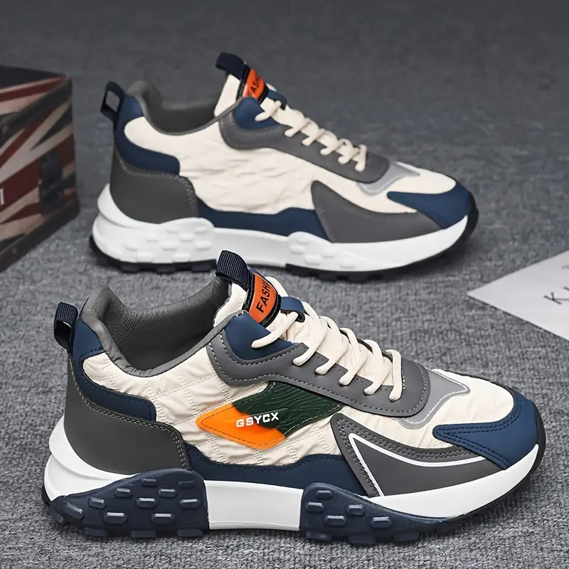 🔥On This Week Sale 70% OFF🔥 Mens' Stylish Color Block Platform Sneakers - Sneakers with Non Slip Sole, Shock Absorption, and Breathable Design for Outdoor Walking  - W013