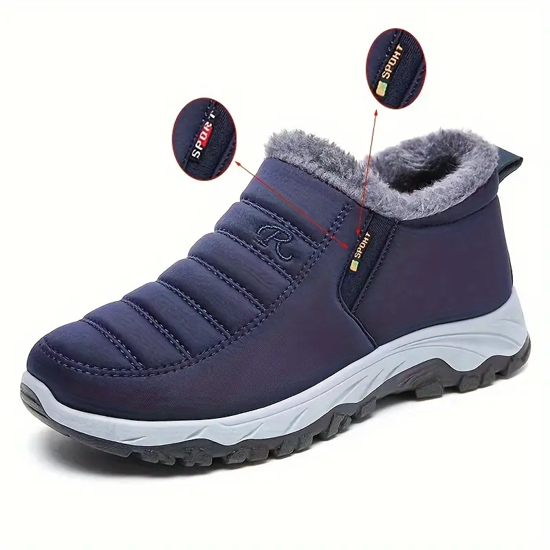 🔥Last Day Promotion 70% OFF 🎁 Universal Ankle Snow Boots for Men - Fleece Lined Warm Winter Waterproof Slip-On, Fabric Upper & Inner