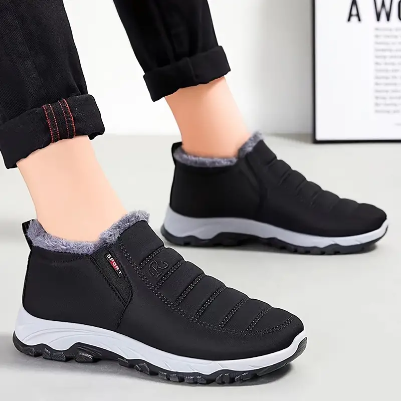 🔥Last Day Promotion 70% OFF 🎁 Universal Ankle Snow Boots for Men - Fleece Lined Warm Winter Waterproof Slip-On, Fabric Upper & Inner