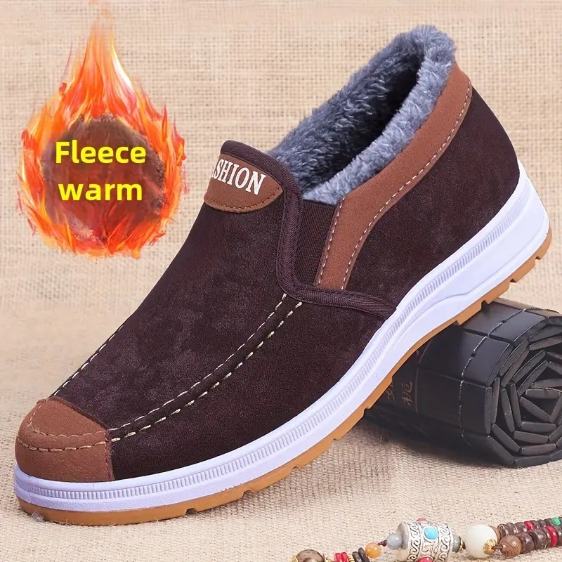 🔥On This Week Sale 70% OFF🔥 Men's Casual Warm Snow Boots, Ankle Height, Fabric Lining, Rubber Sole, Solid Color, Outdoor Footwear - W014