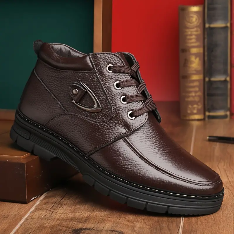 🔥On This Week Sale 70% OFF🔥 Men's Leather Thermal Winter Shoes Boots Lace-ups, Casual Walking Shoes  - W015