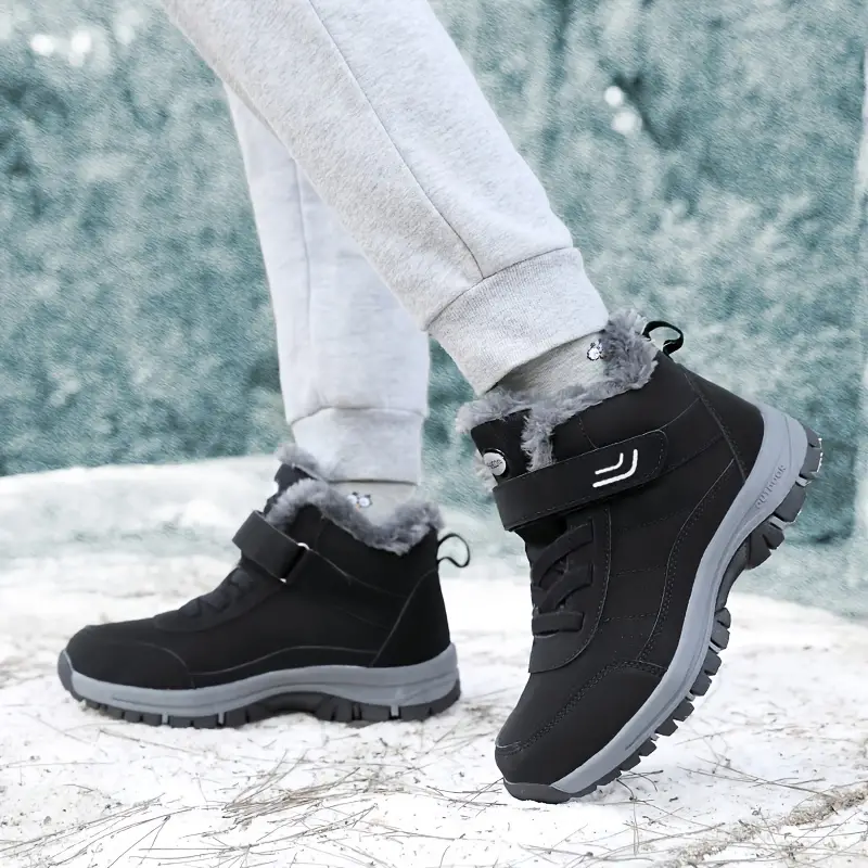 🔥Last Day Promotion 70% OFF 🎁 Thermal Men's Snow Boots, Lace-up Winter Shoes with Hook and Loop Fastener, Casual Hiking Walking Shoes