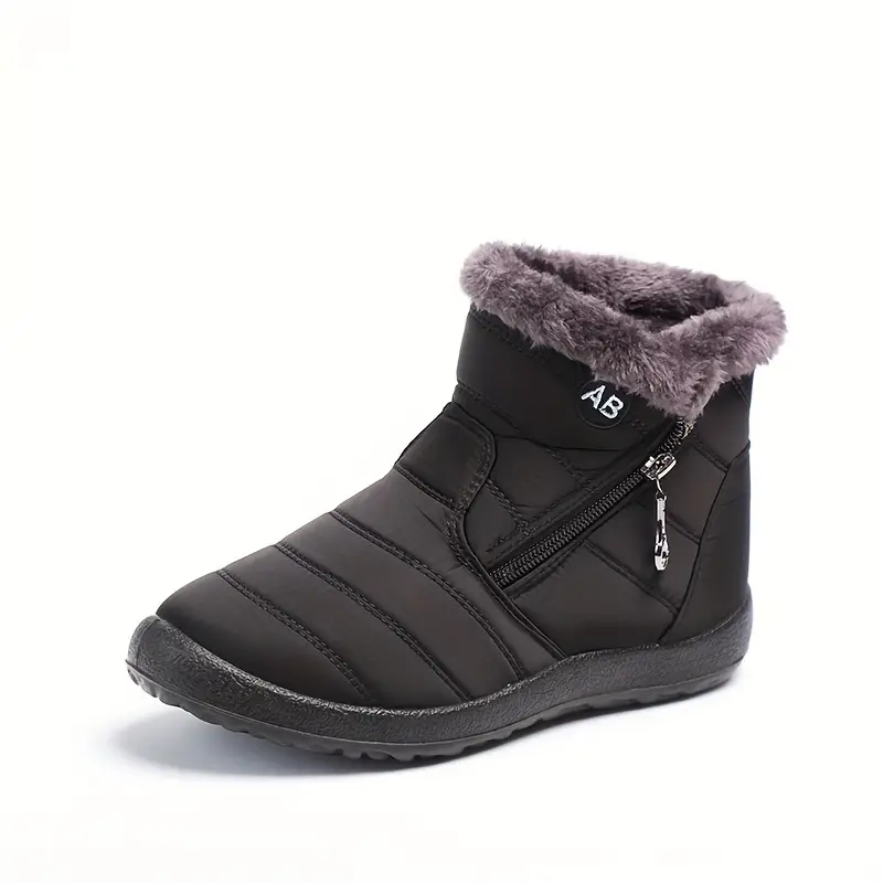 Cozy Winter Snow Boots for Women - Waterproof, Fur-Lined, Insulated Ankle Booties with Side Zipper and Anti-Slip Sole for Warm and Comfortable Walking Experience - Perfect for Cold Weather Outdoor Activities