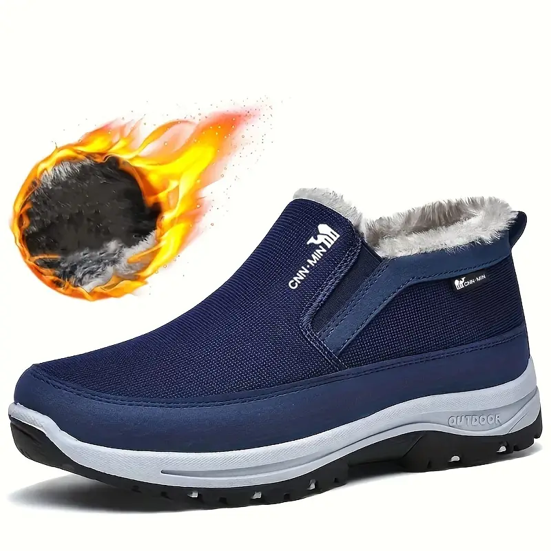 🔥On This Week Sale 70% OFF🔥 Men's Slip-On Snow Boots - Casual Solid Color, All-Season Comfort with Warm Fleece Lining & Non-Slip Rubber Sole - W012