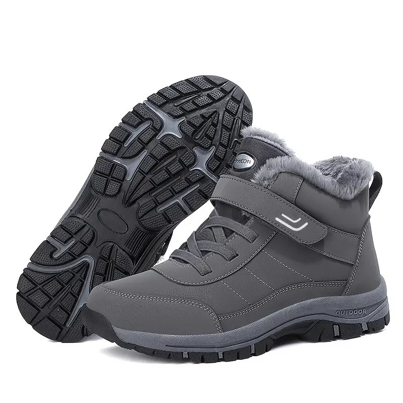 🔥Last Day Promotion 70% OFF 🎁 Thermal Men's Snow Boots, Lace-up Winter Shoes with Hook and Loop Fastener, Casual Hiking Walking Shoes