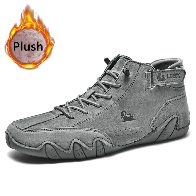 🔥HOT SALE🎁--60% OFF 🎉Waterproof Boots Comfortable For Winter，Unisex Handmade Suede Velcro High Boots