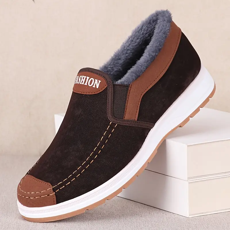 🔥On This Week Sale 70% OFF🔥 Men's Casual Warm Snow Boots, Ankle Height, Fabric Lining, Rubber Sole, Solid Color, Outdoor Footwear - W014