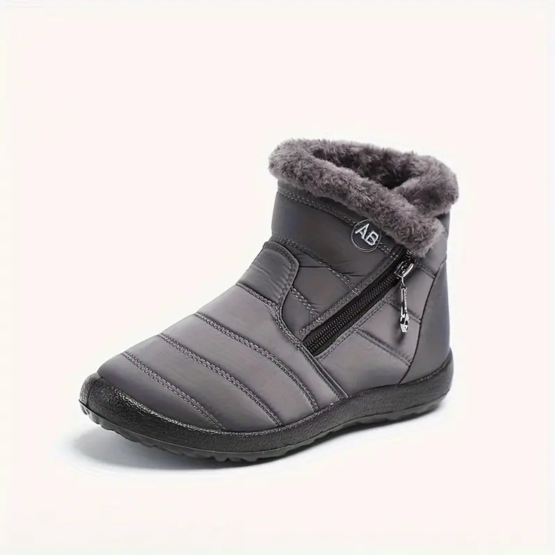Cozy Winter Snow Boots for Women - Waterproof, Fur-Lined, Insulated Ankle Booties with Side Zipper and Anti-Slip Sole for Warm and Comfortable Walking Experience - Perfect for Cold Weather Outdoor Activities