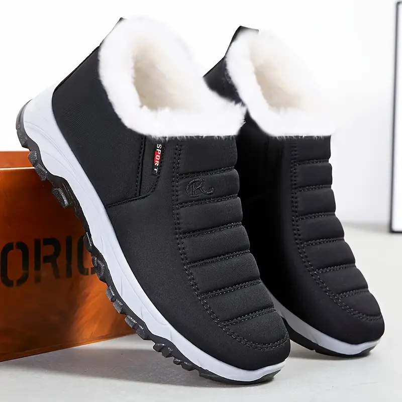 🔥Last Day Promotion 70% OFF 🎁 Universal Ankle Snow Boots for Men - Fleece Lined Warm Winter Waterproof Slip-On, Fabric Upper & Inner