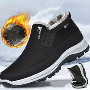 🔥On This Week Sale 70% OFF🔥 Men's Slip-On Snow Boots - Casual Solid Color, All-Season Comfort with Warm Fleece Lining & Non-Slip Rubber Sole - W012