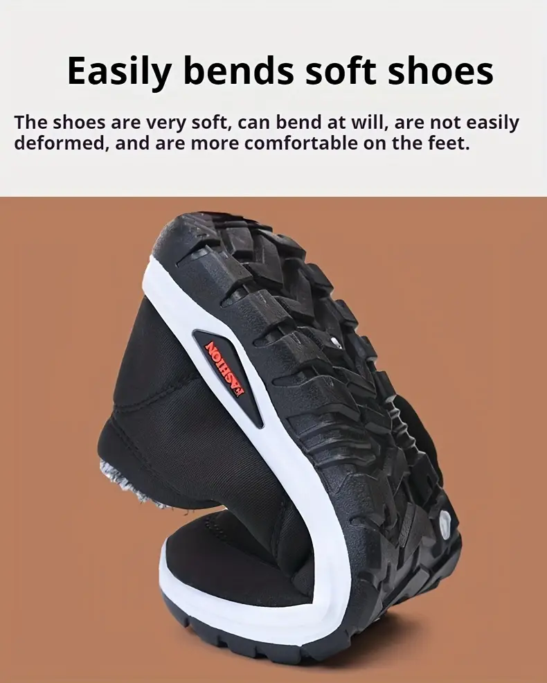 mens winter slip on ankle boots with warm lining and anti slip sole outdoor sneakers details 7