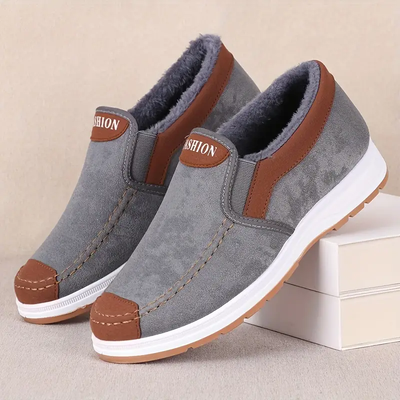🔥On This Week Sale 70% OFF🔥 Men's Casual Warm Snow Boots, Ankle Height, Fabric Lining, Rubber Sole, Solid Color, Outdoor Footwear - W014