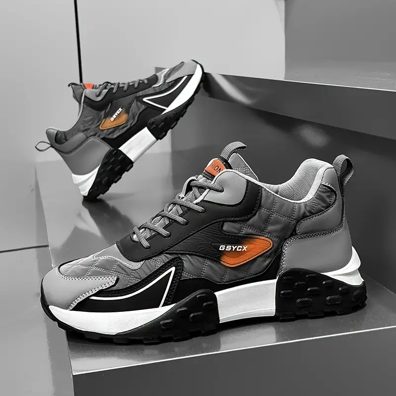 🔥On This Week Sale 70% OFF🔥 Mens' Stylish Color Block Platform Sneakers - Sneakers with Non Slip Sole, Shock Absorption, and Breathable Design for Outdoor Walking  - W013