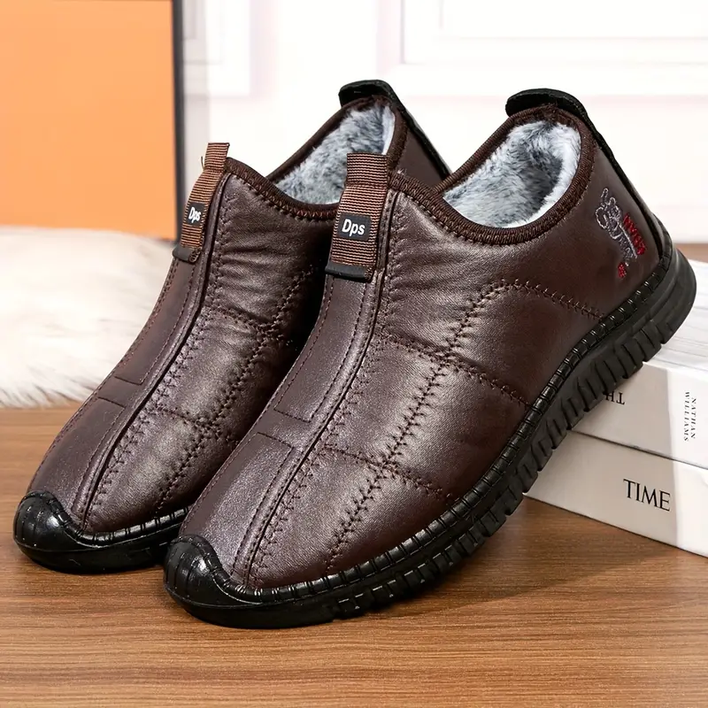 🔥On This Week Sale 70% OFF🔥 Men's Winter Warm Fleece-Lined Slip-On Walking Shoes - Non-Slip, Thick Sole for Comfort, Casual Style in Solid Colors  - W011