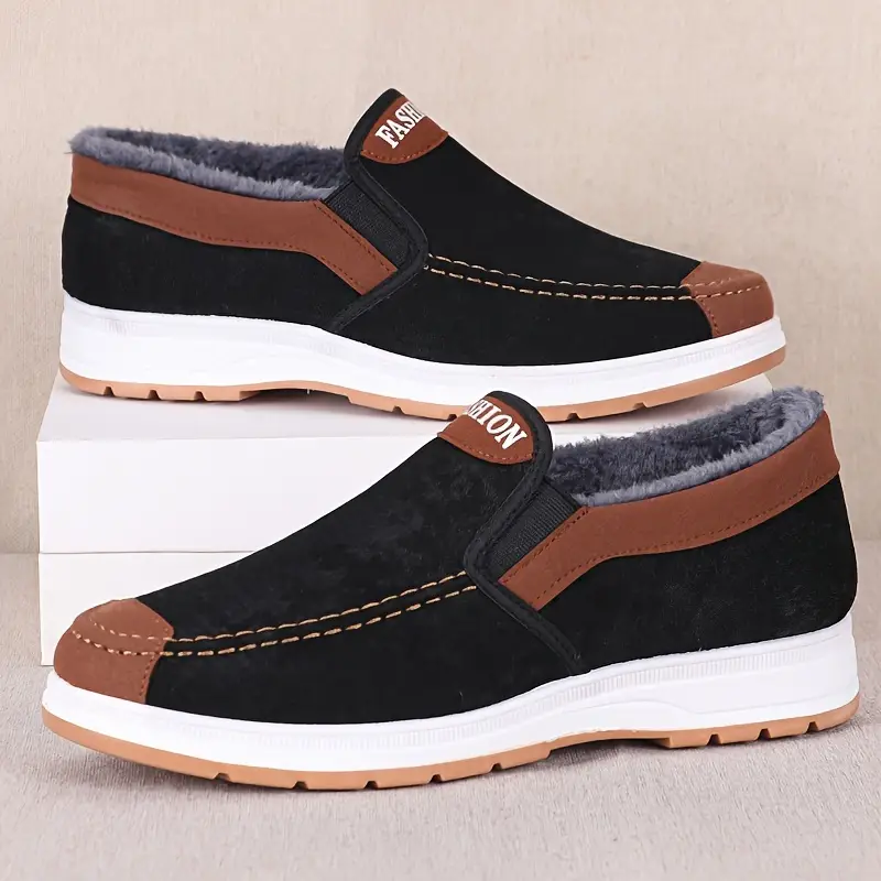 🔥On This Week Sale 70% OFF🔥 Men's Casual Warm Snow Boots, Ankle Height, Fabric Lining, Rubber Sole, Solid Color, Outdoor Footwear - W014