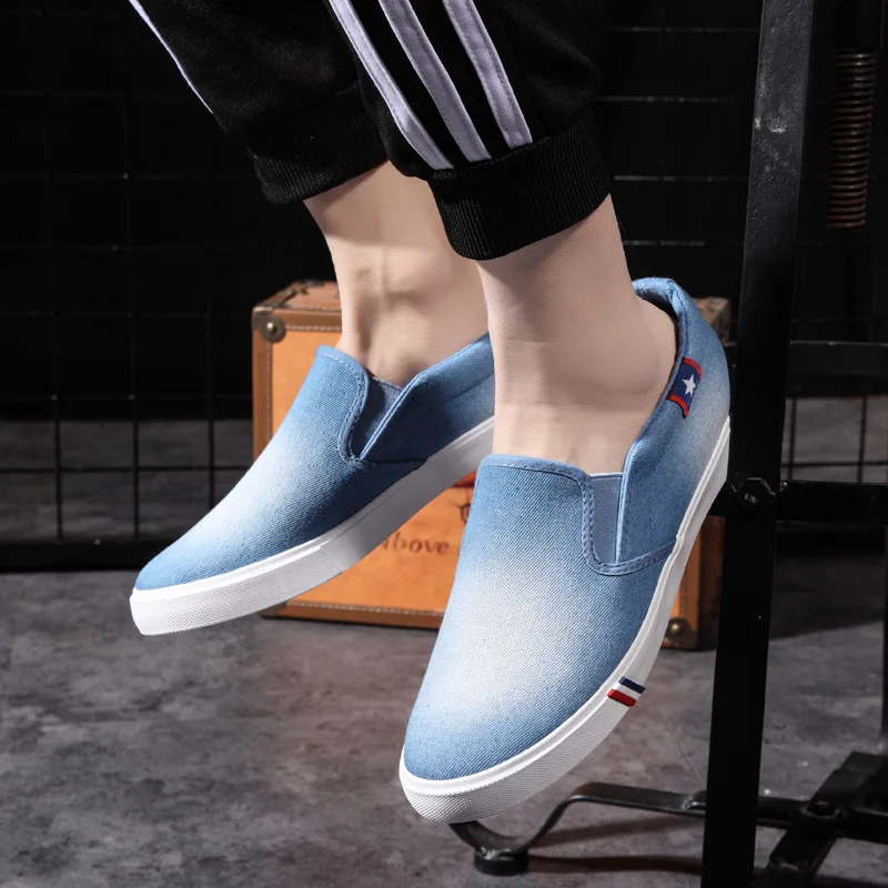 Denim Sneakers Mens Casual Shoes Summer Canvas Shoes Slip on male Flats Breathable Loafers Men Trainers Teniser5