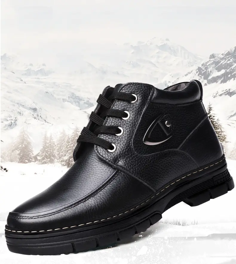 🔥On This Week Sale 70% OFF🔥 Men's Leather Thermal Winter Shoes Boots Lace-ups, Casual Walking Shoes  - W015