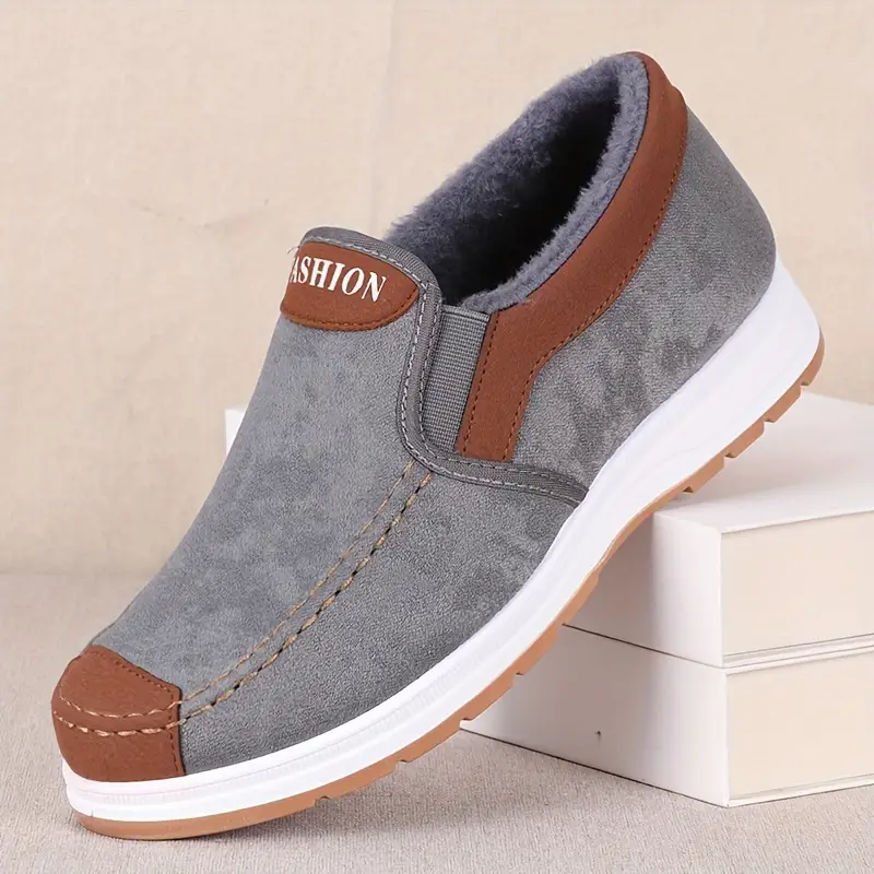 🔥On This Week Sale 70% OFF🔥 Men's Casual Warm Snow Boots, Ankle Height, Fabric Lining, Rubber Sole, Solid Color, Outdoor Footwear - W014