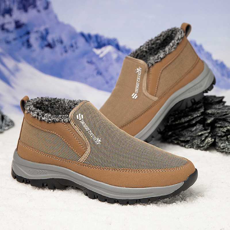 🔥On This Week Sale 70% OFF🔥 Men's Slip-On Snow Boots - Casual Solid Color, All-Season Comfort with Warm Fleece Lining & Non-Slip Rubber Sole - W012