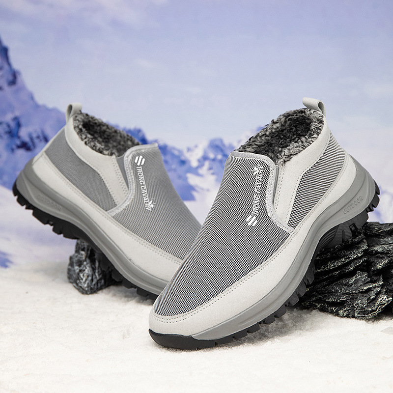 🔥On This Week Sale 70% OFF🔥 Men's Slip-On Snow Boots - Casual Solid Color, All-Season Comfort with Warm Fleece Lining & Non-Slip Rubber Sole - W012