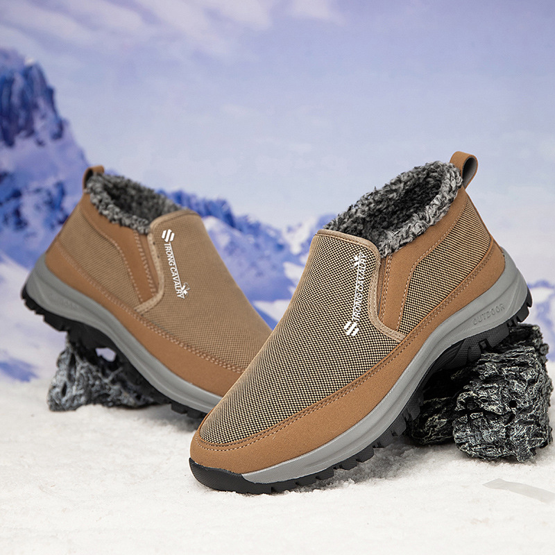 🔥On This Week Sale 70% OFF🔥 Men's Slip-On Snow Boots - Casual Solid Color, All-Season Comfort with Warm Fleece Lining & Non-Slip Rubber Sole - W012