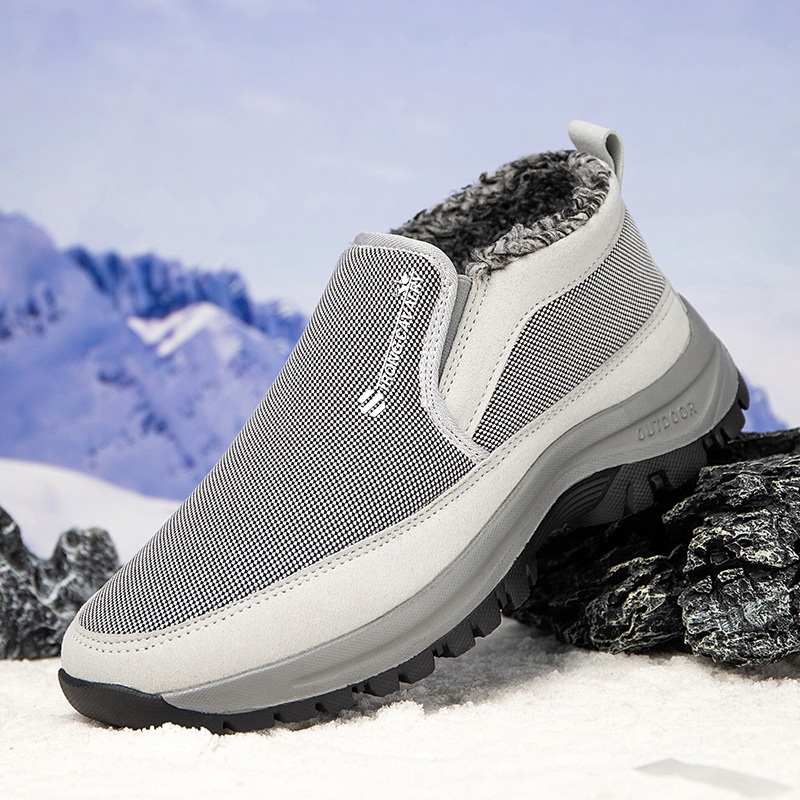 🔥On This Week Sale 70% OFF🔥 Men's Slip-On Snow Boots - Casual Solid Color, All-Season Comfort with Warm Fleece Lining & Non-Slip Rubber Sole - W012