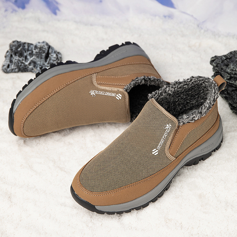 🔥On This Week Sale 70% OFF🔥 Men's Slip-On Snow Boots - Casual Solid Color, All-Season Comfort with Warm Fleece Lining & Non-Slip Rubber Sole - W012