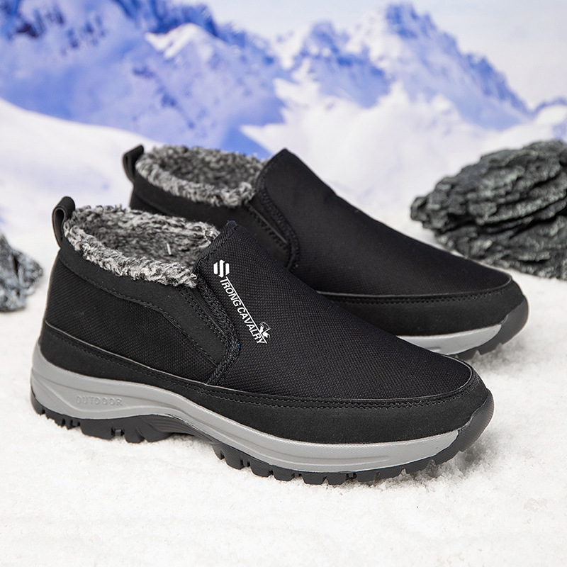 🔥On This Week Sale 70% OFF🔥 Men's Slip-On Snow Boots - Casual Solid Color, All-Season Comfort with Warm Fleece Lining & Non-Slip Rubber Sole - W012