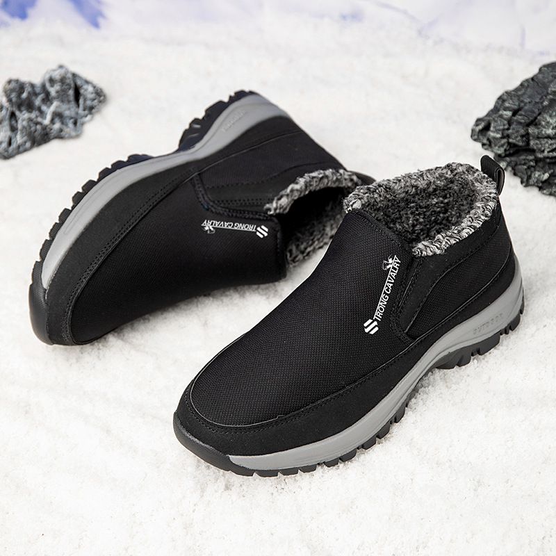 🔥On This Week Sale 70% OFF🔥 Men's Slip-On Snow Boots - Casual Solid Color, All-Season Comfort with Warm Fleece Lining & Non-Slip Rubber Sole - W012
