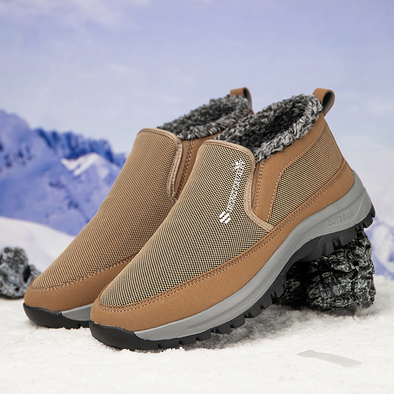 🔥On This Week Sale 70% OFF🔥 Men's Slip-On Snow Boots - Casual Solid Color, All-Season Comfort with Warm Fleece Lining & Non-Slip Rubber Sole - W012