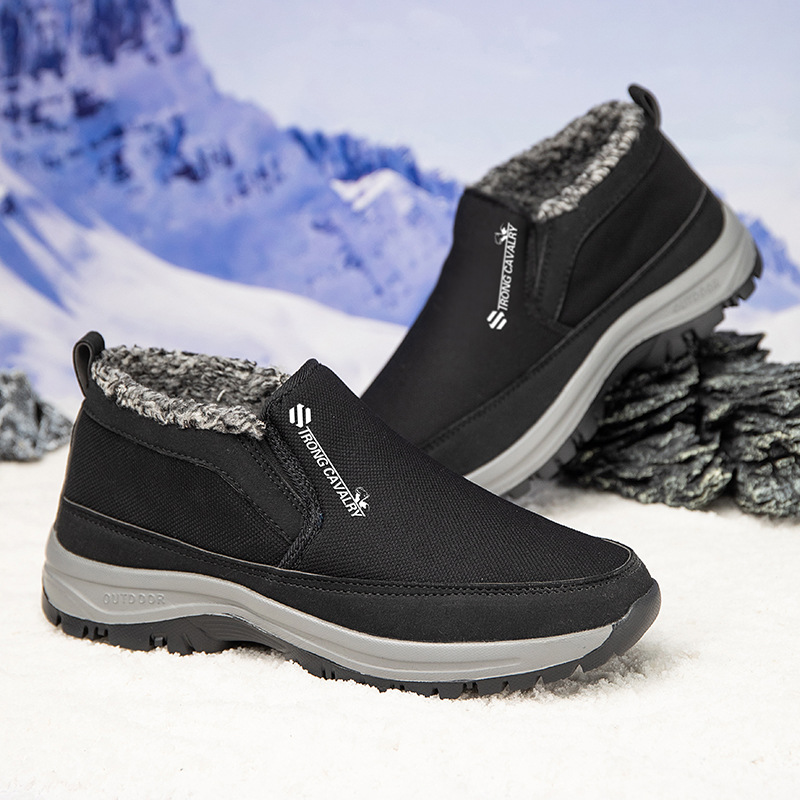 🔥On This Week Sale 70% OFF🔥 Men's Slip-On Snow Boots - Casual Solid Color, All-Season Comfort with Warm Fleece Lining & Non-Slip Rubber Sole - W012